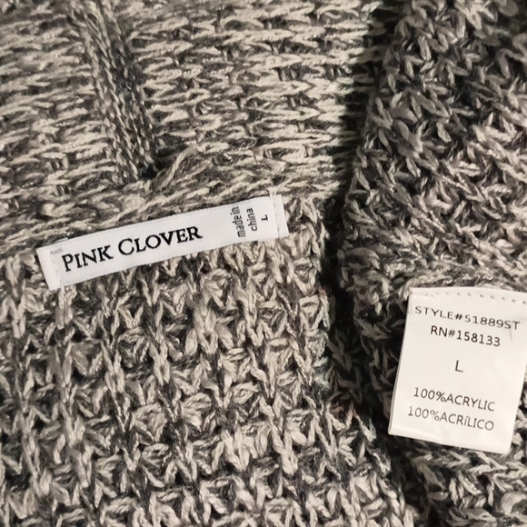 Pink clover women's gray with green blends cardigan size large - Picture 17 of 17